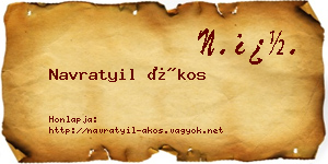 Navratyil Ákos névjegykártya